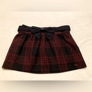 NWOT Abercrombie Plaid Mini Skirt with Bow Belt, Size WMN 6